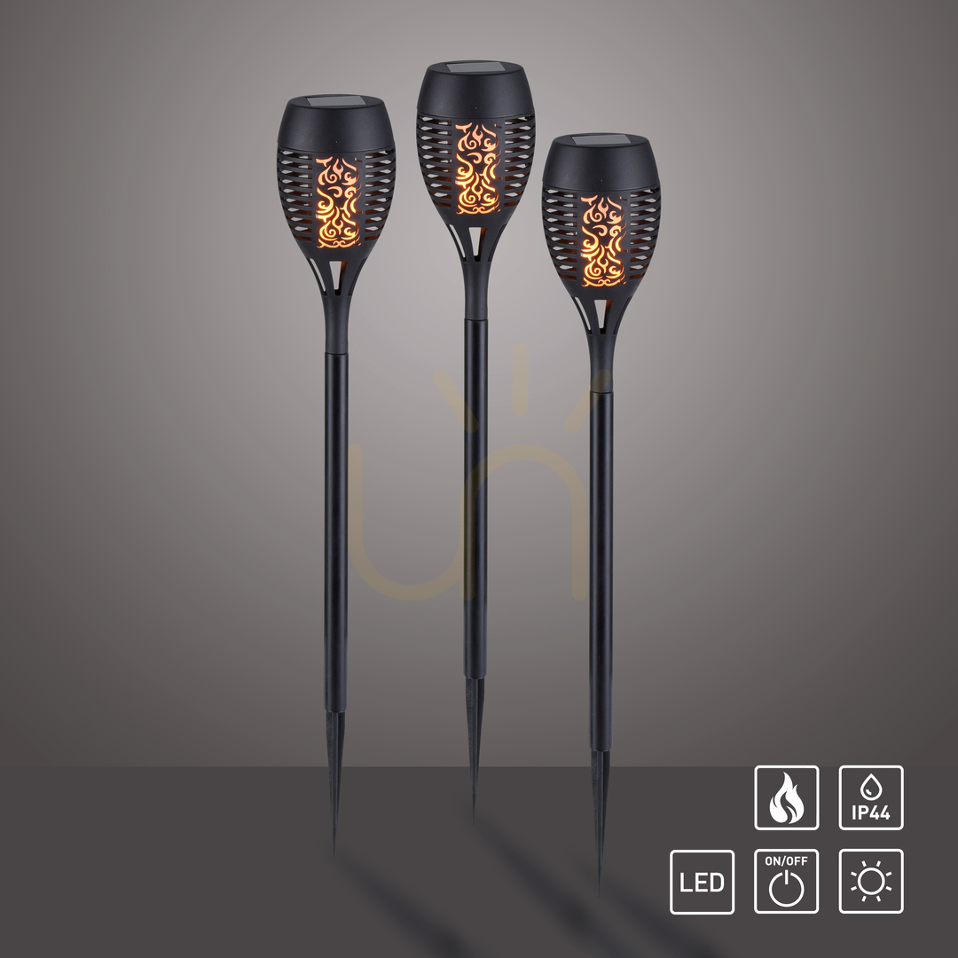 View FACKEL-SOL Garden Lamp 19106-18-3 Black 1xLED. FACKEL-SOL Garden Lamp 19106-18-3 Black 1xLED.