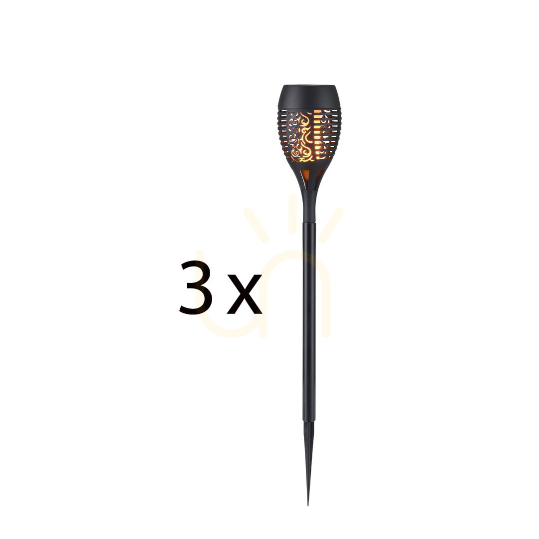 View FACKEL-SOL Garden Lamp 19106-18-3 Black 1xLED. FACKEL-SOL Garden Lamp 19106-18-3 Black 1xLED.