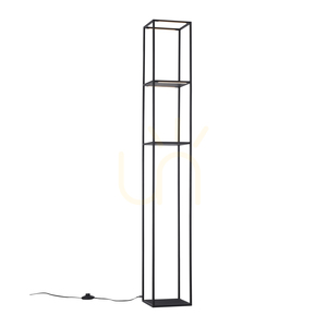 Paul Neuhaus CONNI 401-18 floor lamp with shelves, black, 140 cm, 3000 K small 12