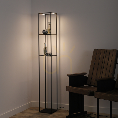 Check Paul Neuhaus CONNI 401-18 floor lamp with shelves, black, 140 cm, 3000 K