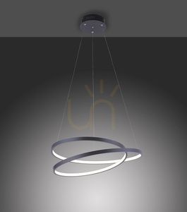 ROMAN 2472-18 pendant lamp, black, Ø 55 cm, LED 32 W, 2350 lm, 3000 K, Simply Dim dimmable small 4