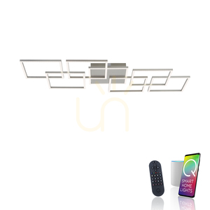 Paul Neuhaus Q-INIGO 6014-55 LED ceiling light, steel-coloured, 7 light elements, CCT small 1