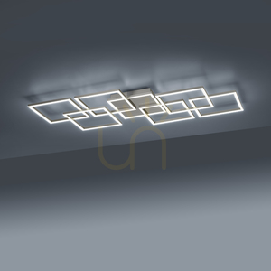 Paul Neuhaus Q-INIGO 6014-55 LED ceiling light, steel-coloured, 7 light elements, CCT small 9