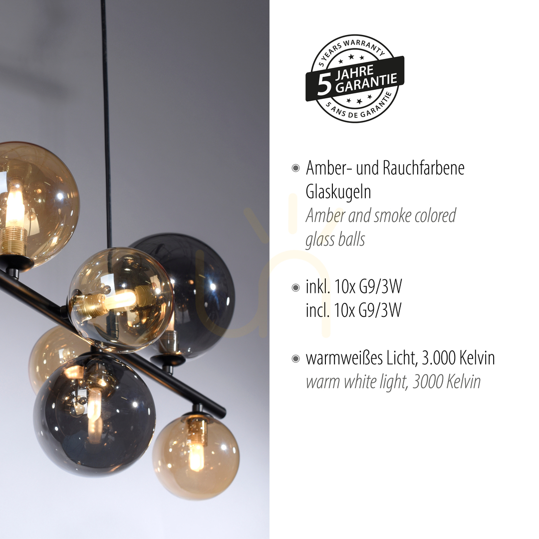 Show POPSICLE Pendant Lamp 2583-18 Tinted 10xG9. POPSICLE Pendant Lamp 2583-18 Tinted 10xG9.