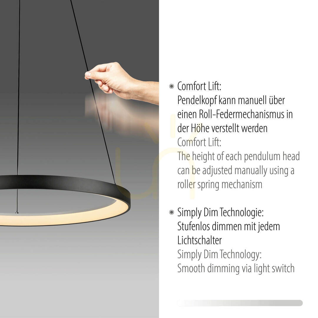 Display HOOP Pendant Lamp 2851-18 Black 1xLED HOOP Pendant Lamp 2851-18 Black 1xLED