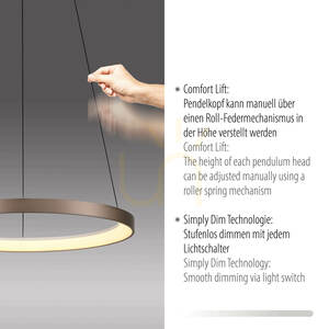 HOOP Pendant Lamp 2851-36 Bronze 1xLED small 3