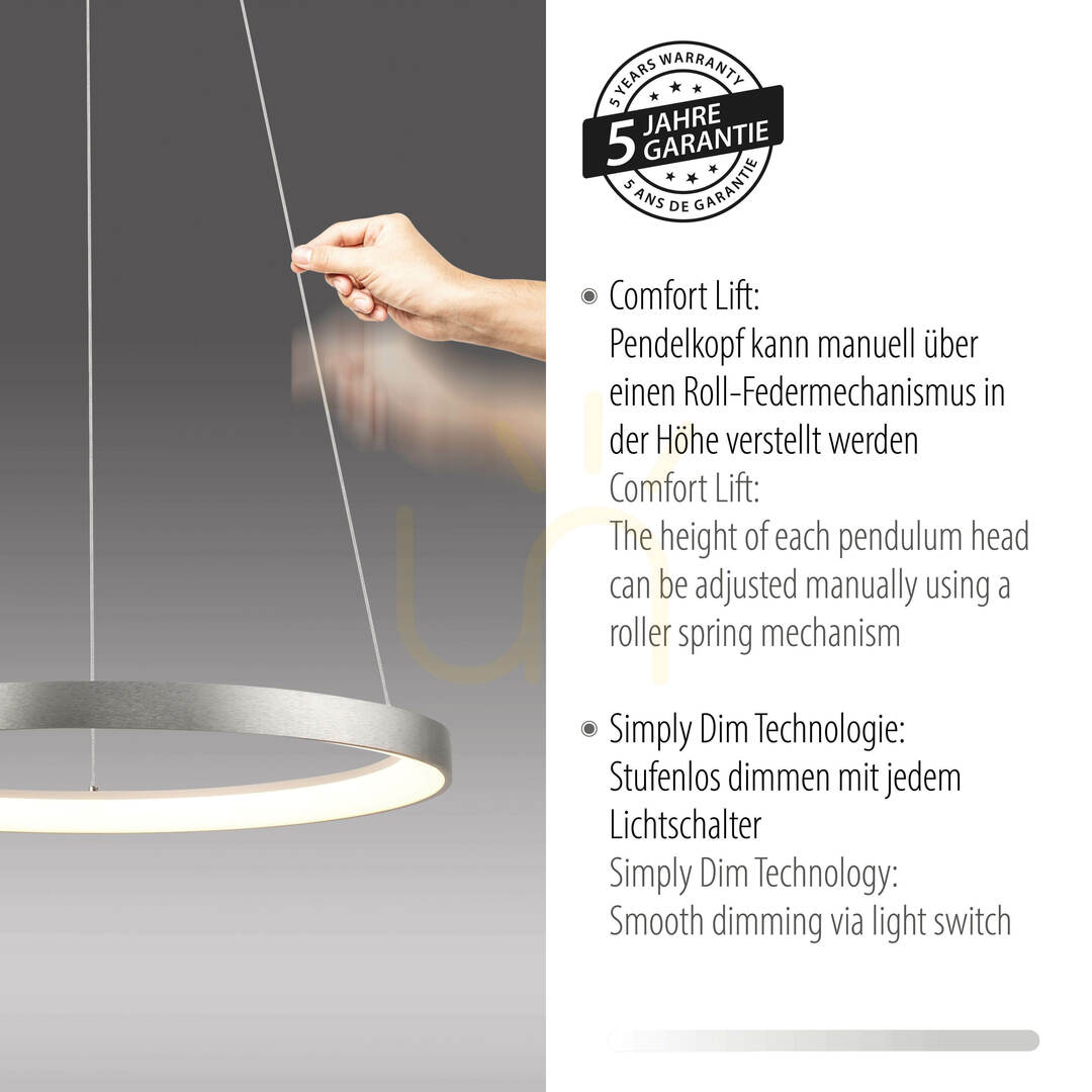 Show HOOP Pendant Lamp 2851-95 Silver 1xLED HOOP Pendant Lamp 2851-95 Silver 1xLED