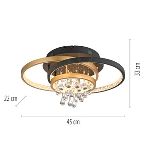 Plafond ROTAZO 6267-68 Black 1xLED small 8