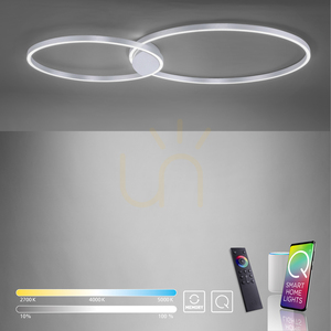 Q-KATE Plafond 6590-95 Silver 2xLED small 12