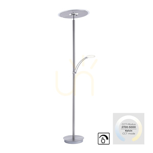 ARTUR 673-55 LED Floor Lamp with Reading Light, Silver small 1