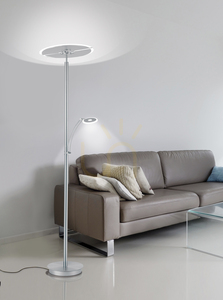 ARTUR 673-55 LED Floor Lamp with Reading Light, Silver small 2