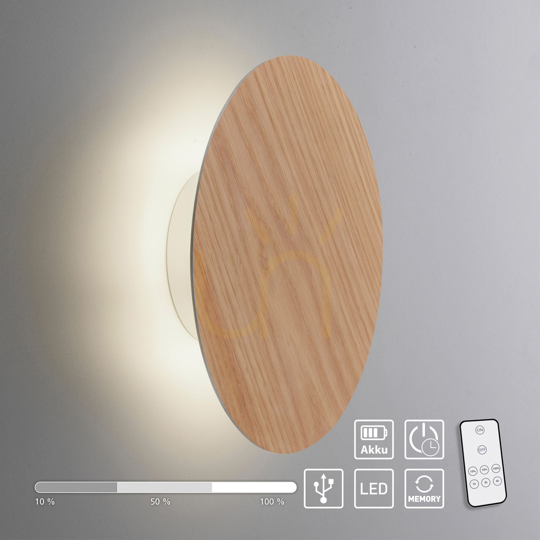 Display AKKU-PUNTUA wall lamp 8153-79 Wood 1xLED AKKU-PUNTUA wall lamp 8153-79 Wood 1xLED