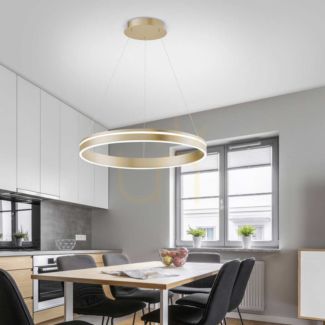 Preview Paul Neuhaus Q-VITO 8411-60 LED pendant light, matt brass, Ø 59 cm Paul Neuhaus Q-VITO 8411-60 LED pendant light, matt brass, Ø 59 cm