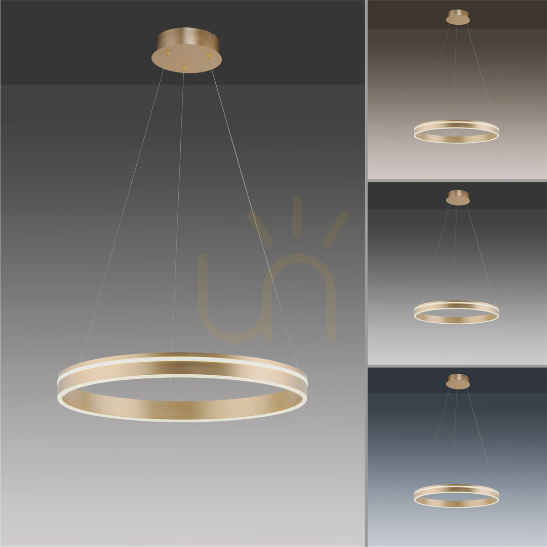 Show Paul Neuhaus Q-VITO 8411-60 LED pendant light, matt brass, Ø 59 cm Paul Neuhaus Q-VITO 8411-60 LED pendant light, matt brass, Ø 59 cm
