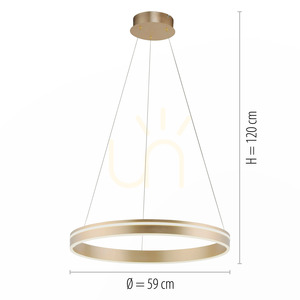 Paul Neuhaus Q-VITO 8411-60 LED pendant light, matt brass, Ø 59 cm 7 Paul Neuhaus Q-VITO 8411-60 LED pendant light, matt brass, Ø 59 cm small 7