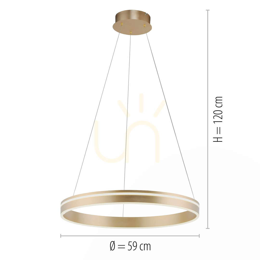 Preview Paul Neuhaus Q-VITO 8411-60 LED pendant light, matt brass, Ø 59 cm Paul Neuhaus Q-VITO 8411-60 LED pendant light, matt brass, Ø 59 cm