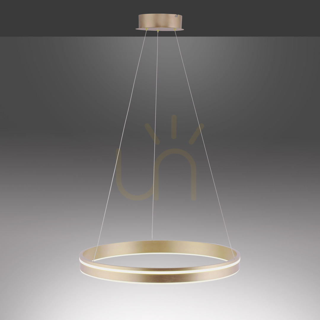 Show Paul Neuhaus Q-VITO 8411-60 LED pendant light, matt brass, Ø 59 cm Paul Neuhaus Q-VITO 8411-60 LED pendant light, matt brass, Ø 59 cm