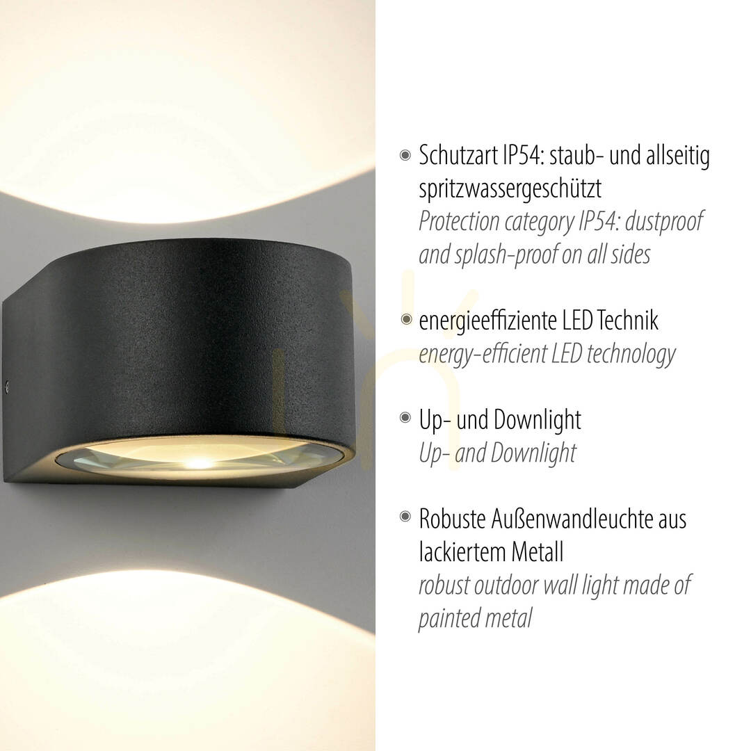 Display Wall lamp CARLA 9460-13 Anthracite 2xLED Wall lamp CARLA 9460-13 Anthracite 2xLED