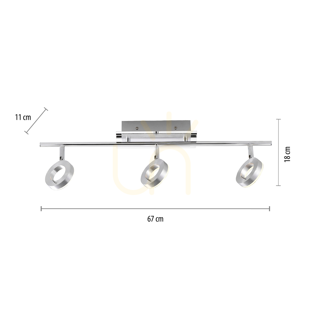 View SILEDA plafond 6785-96 Silver 3xLED SILEDA plafond 6785-96 Silver 3xLED