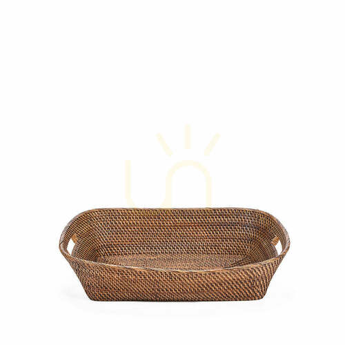 Check Wicker Laundry Basket BAZAR BIZAR Hannah Natural Brown M