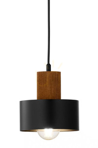Pendant Light Sigma RIF WOOD 1 S Black Light Brown E27 41858 small 2