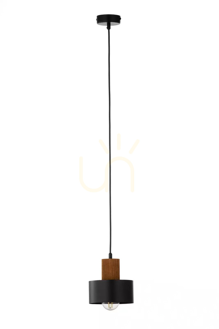 Pendelleuchte Sigma RIF WOOD 1 schwarz/hellbraun E27 41858