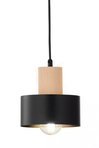 Check Sigma RIF WOOD Pendant Light Black Natural Wood 15 cm 41863