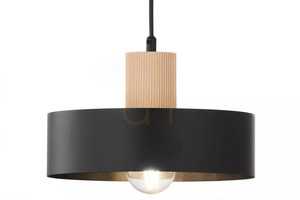 Sigma RIF WOOD 1 black natural wood pendant light 41864 small 1