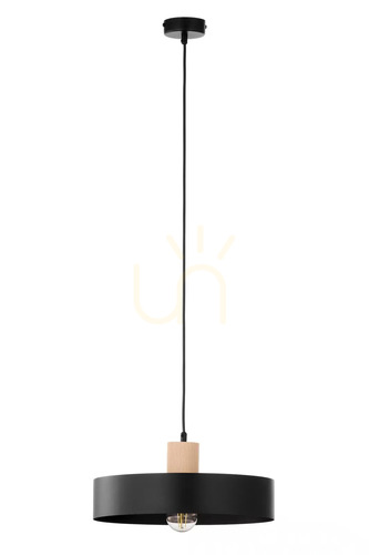 Check Sigma RIF WOOD 1 Pendant Light Black Natural Wood 41865
