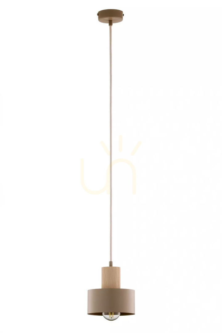 Pendelleuchte Sigma RIF WOOD 1 S beige Naturholz E27 15 cm SKU 41868