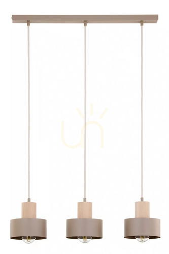 Check Sigma RIF WOOD 3 Pendant Light Beige Natural Wood 41872