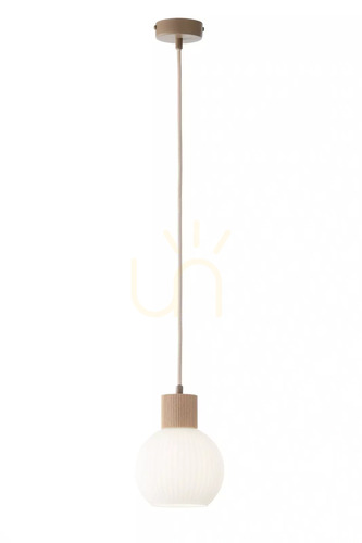 Check Pendant Light Sigma ALBA 1 S Beige Wood E27 15 cm 41842
