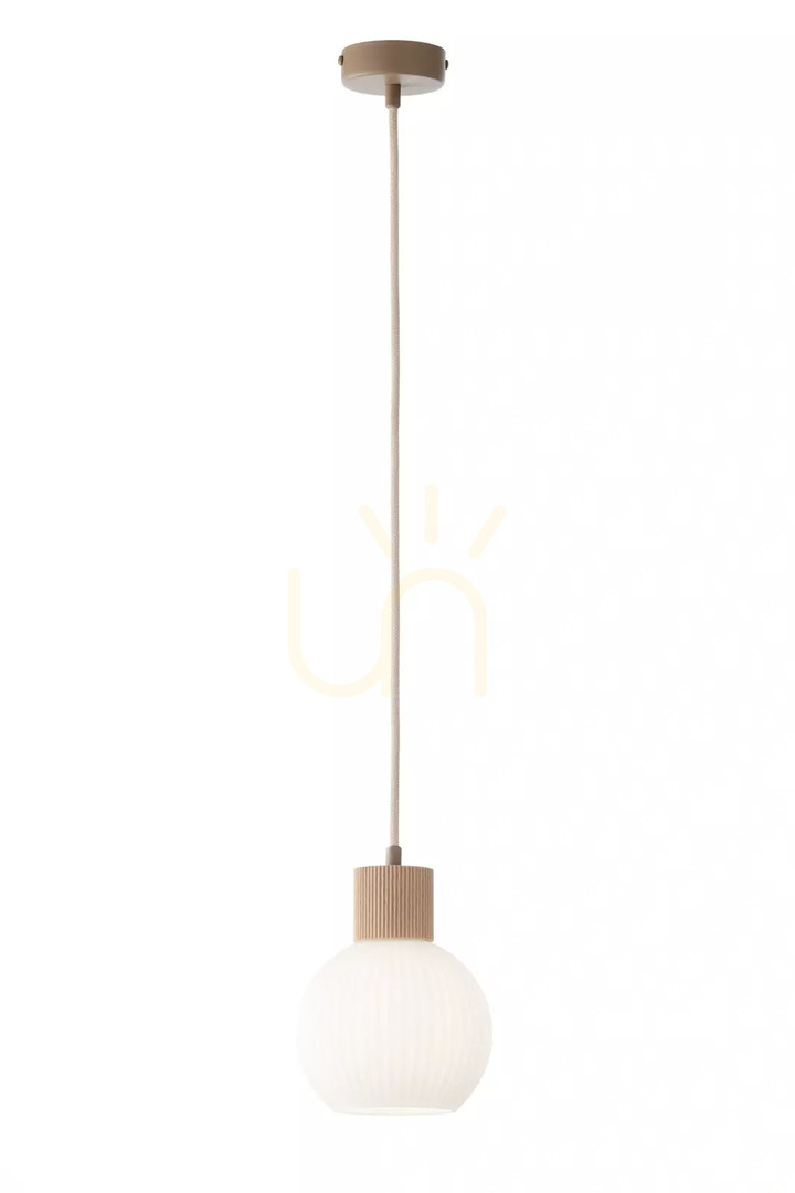 Pendant Light Sigma ALBA 1 S Beige Wood E27 15 cm 41842