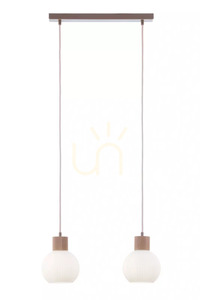 Pendant Light Sigma ALBA 2 Beige Wood E27 2x15W 41843 small 0