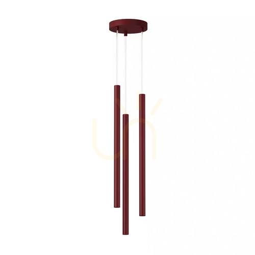 Check Pendant Light Sigma SOPEL 3 Maroon Steel G9 41831