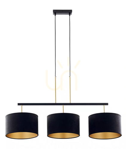 Check Sigma MARII 3-Light Pendant Lamp Black Gold 41836