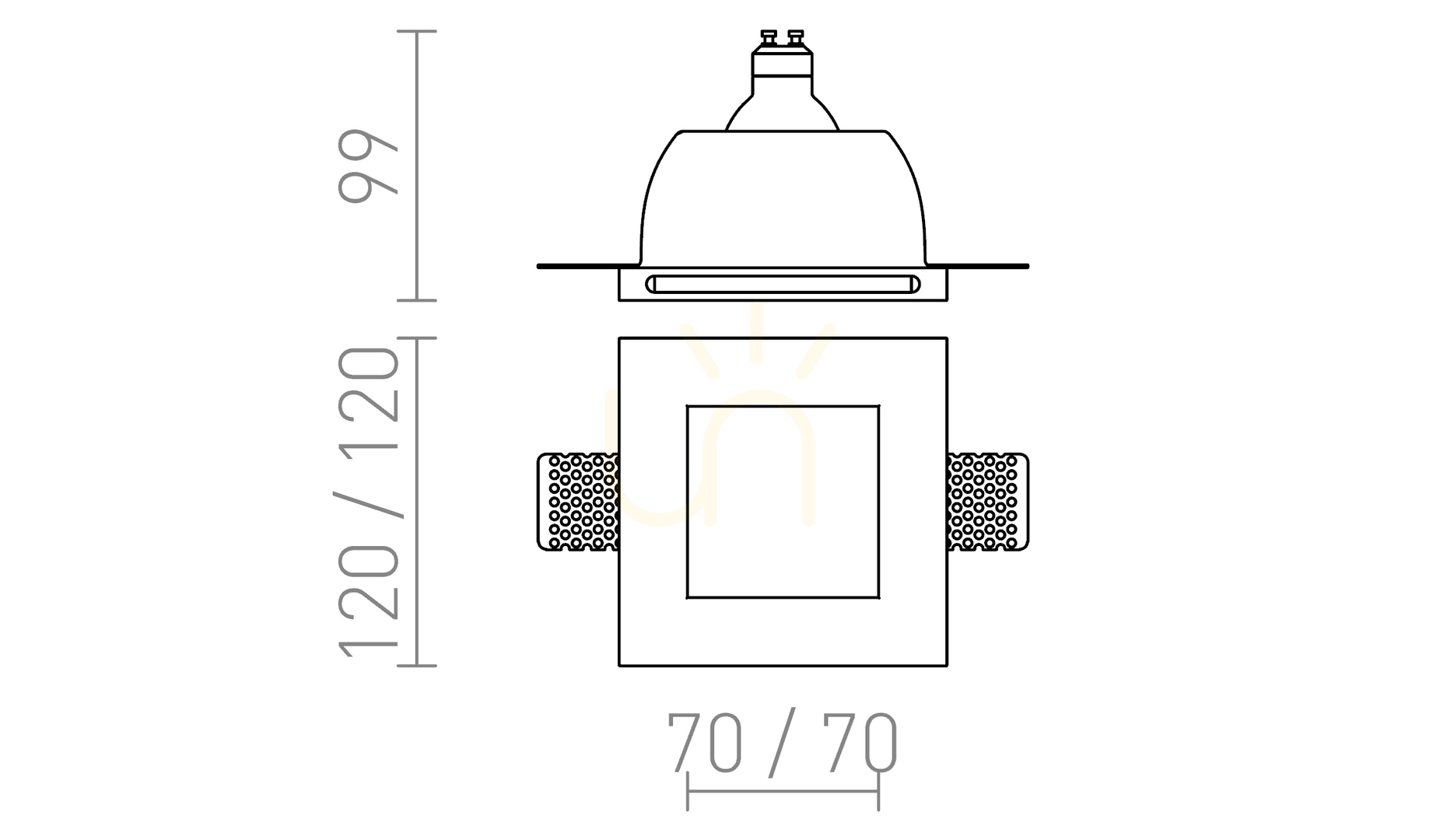 Check Recessed luminaire Rendl Dan Sq 70 čtvercová Sádrová 12 V Gu5,3 50 W. Recessed luminaire Rendl Dan Sq 70 čtvercová Sádrová 12 V Gu5,3 50 W.