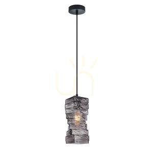 Italux Altera pendant light black, smoked glass, E27, PND-3219-1-BK-SG small 0