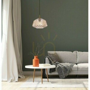 Italux Antita black pendant light with amber glass, E27, 30 cm PND-3644-1-BRO-AMB small 1