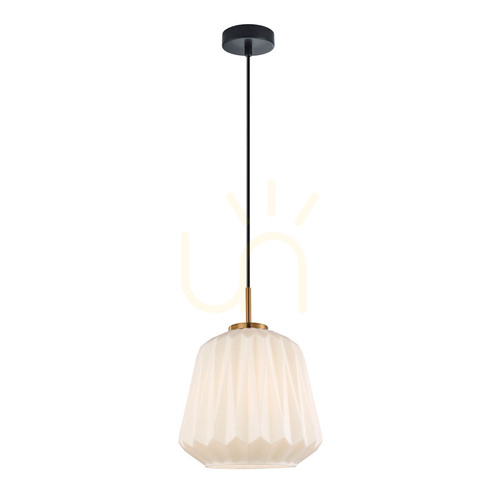 Check Italux Antita Pendant Light Black White Glass E27 23 cm PND-3645-1-BRO-W