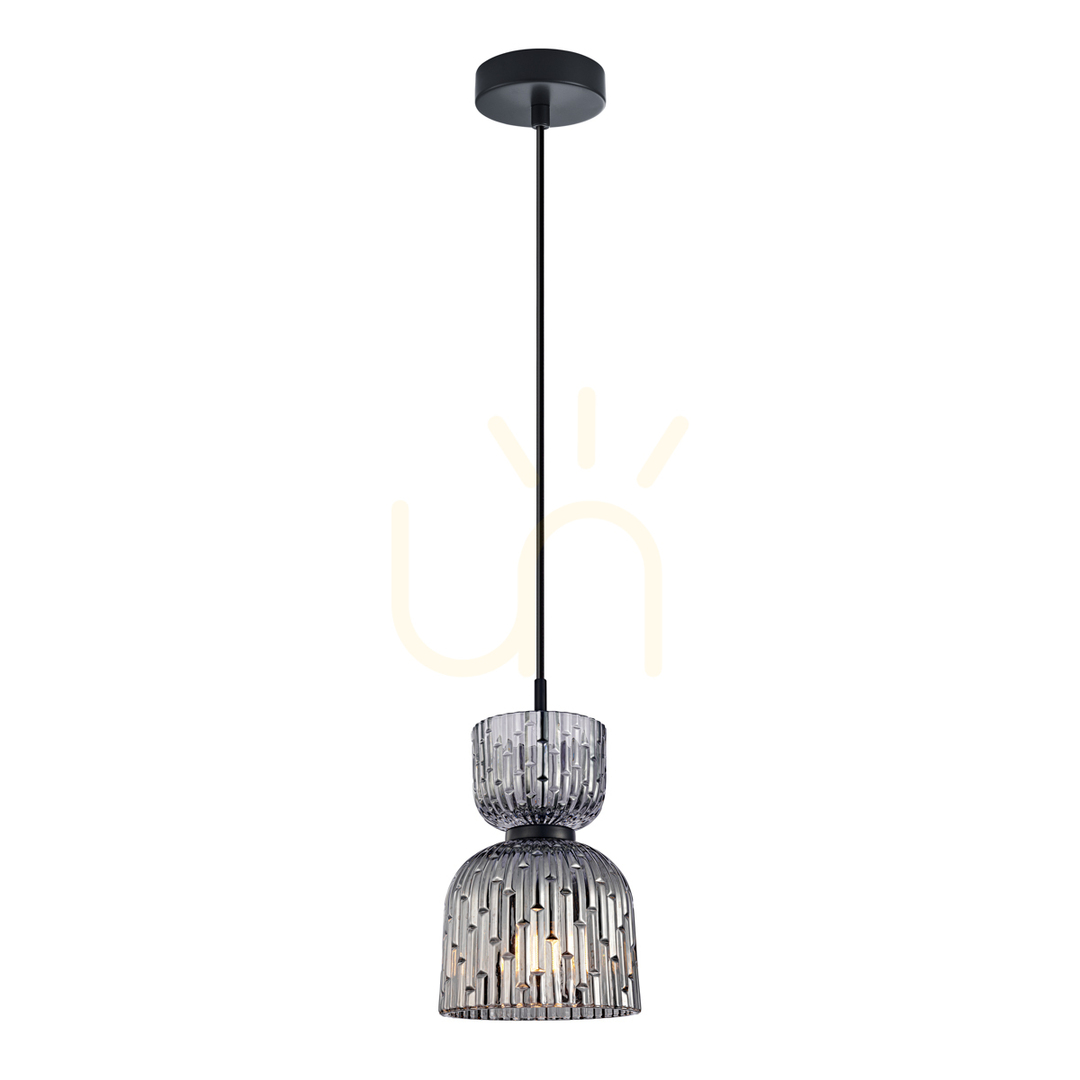 Pendant Lamp Italux Smoky Glass Black E27 14 cm PND-3619-1-BK-SG