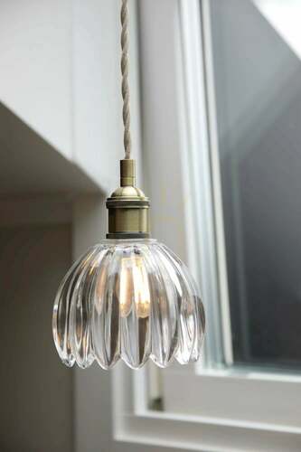 Check Markslöjd Gota Window Pendant Light, Clear, Antique Brass, 13 cm, E14, 109136