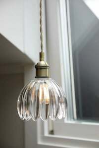 Markslöjd Gota Window Pendant Light, Clear, Antique Brass, 13 cm, E14, 109136 small 1
