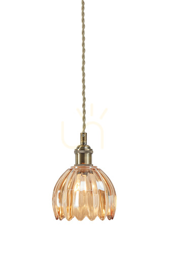 Check Markslojd Gota Pendant Light 1L Antique Brass Amber E14 109137