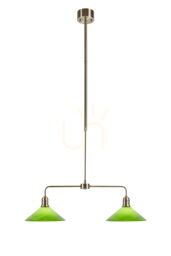 Check Markslojd Pendant Light 2L Antique Brass Green Iron E27 109161