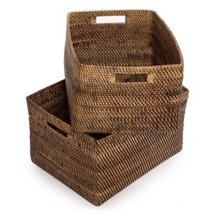 Wicker Magazine Basket BAZAR BIZAR Colonial Natural Brown M small 3
