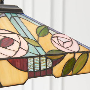Tiffany Pendant Lamp Willow Multicolor Glass Steel Interiors 64385 small 7