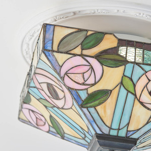 Plafond Willow Tiffany Multicolor 2xE27 Glass & Steel Interiors 70699 small 4