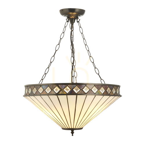 Check Tiffany Pendant Light Interiors Fargo Multicolor Glass 50 cm 111871