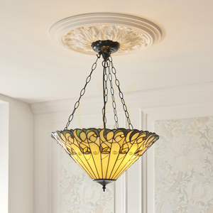 Tiffany Pendant Lamp Jamelia Multicolor 50 cm Glass Steel Interiors 111881 small 3
